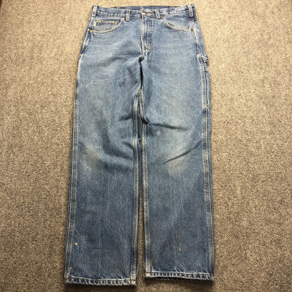 Carhartt B171 DST Relaxed Fit Carpenter Jeans Blue Denim Mens 33x32